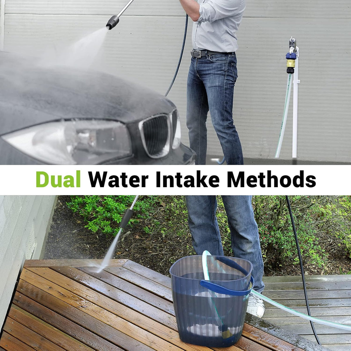 3500PSI Electric Pressure Washer with Hose Reel and 4 Nozzles J4777