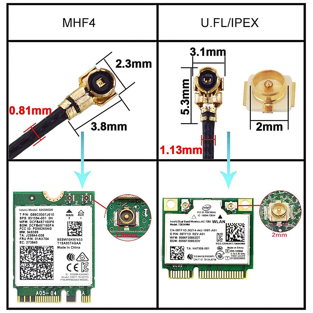 U.FL to SMA Female WiFi Pigtail Cable 15cm Pack of 5 O452