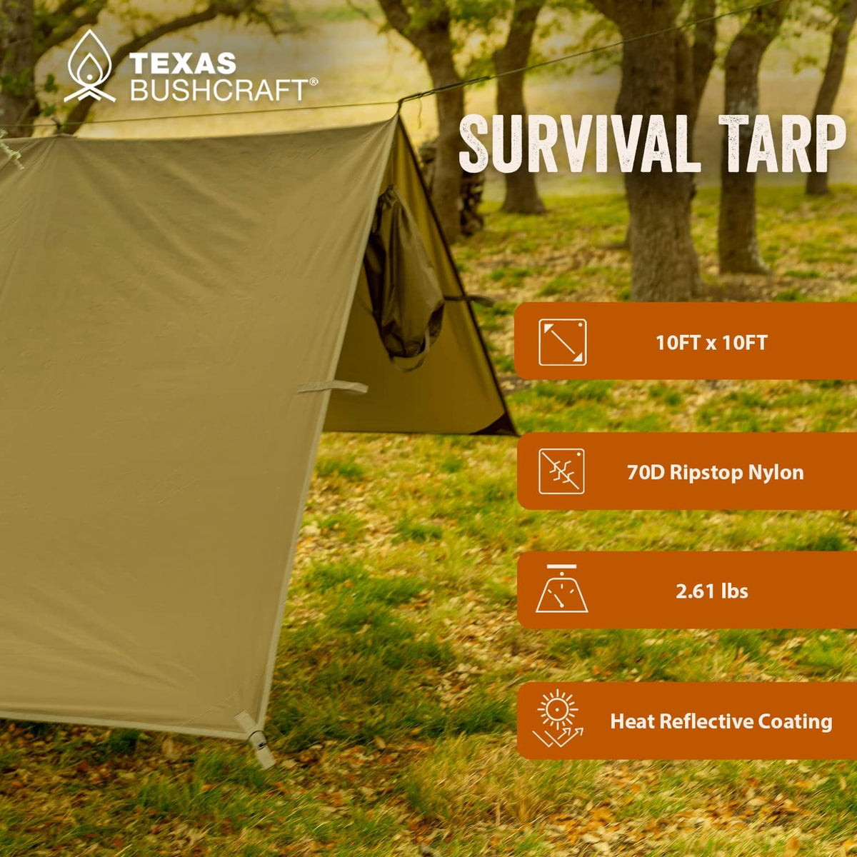 Waterproof 10x10 Ripstop Nylon Camping Tarp I987703