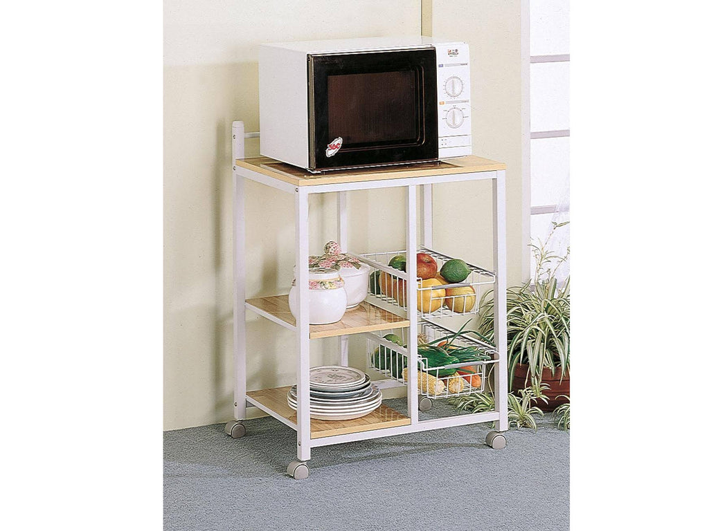 White Serving Cart on Casters U490