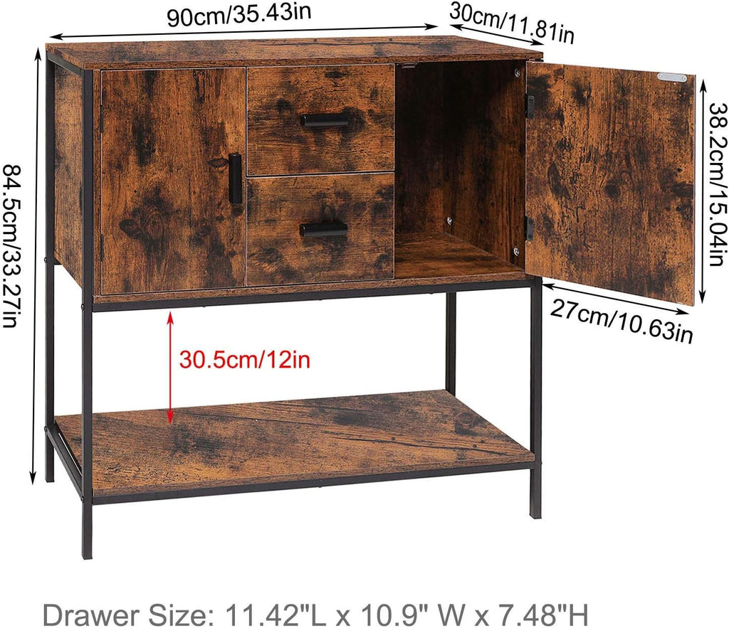 Rustic Brown Storage Cabinet with 2 Drawers M17180