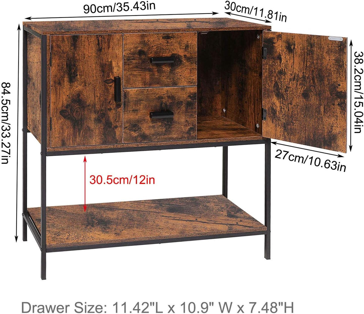 Rustic Brown Storage Cabinet with 2 Drawers M17180