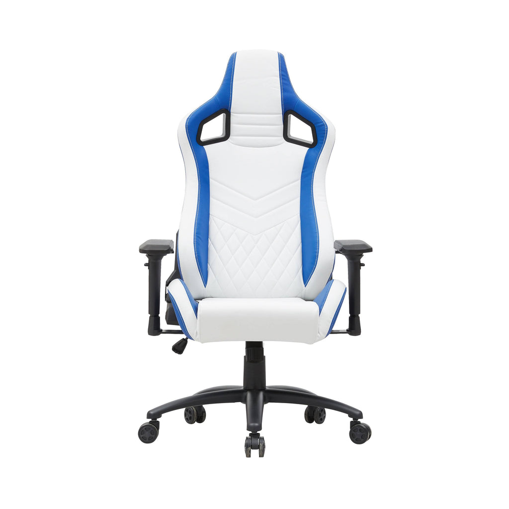 White Vegan Leather Reclining Gaming Chair O8602