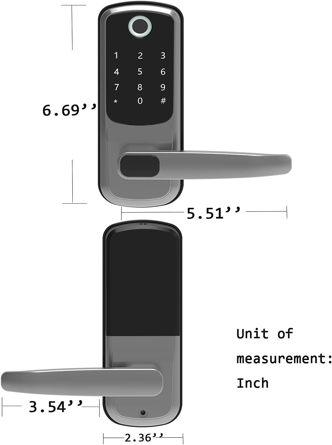5-in-1 Smart Door Lock with Reversible Handle T840