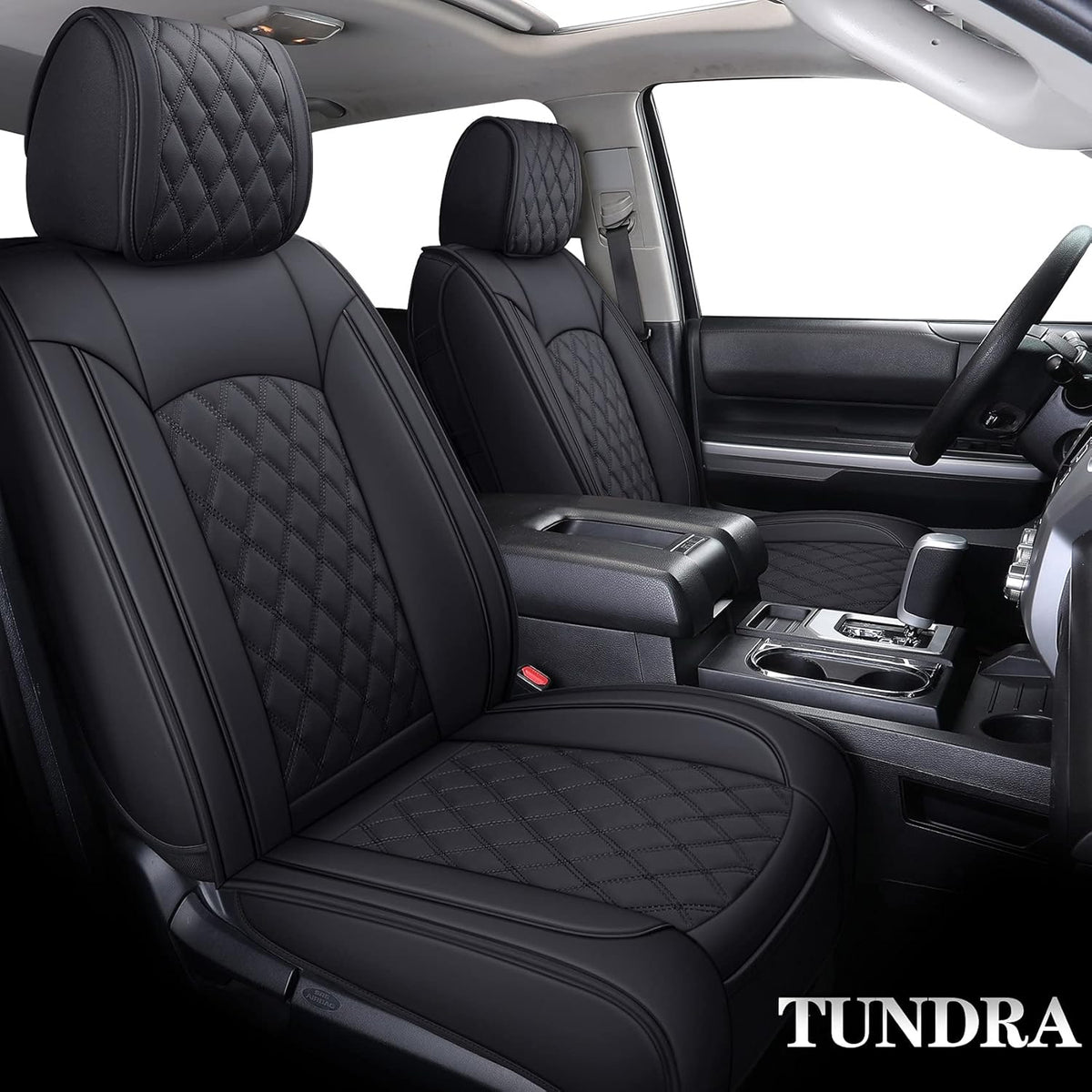 Waterproof Leather Full Seat Covers 5 PCS Full Set Black-White G883