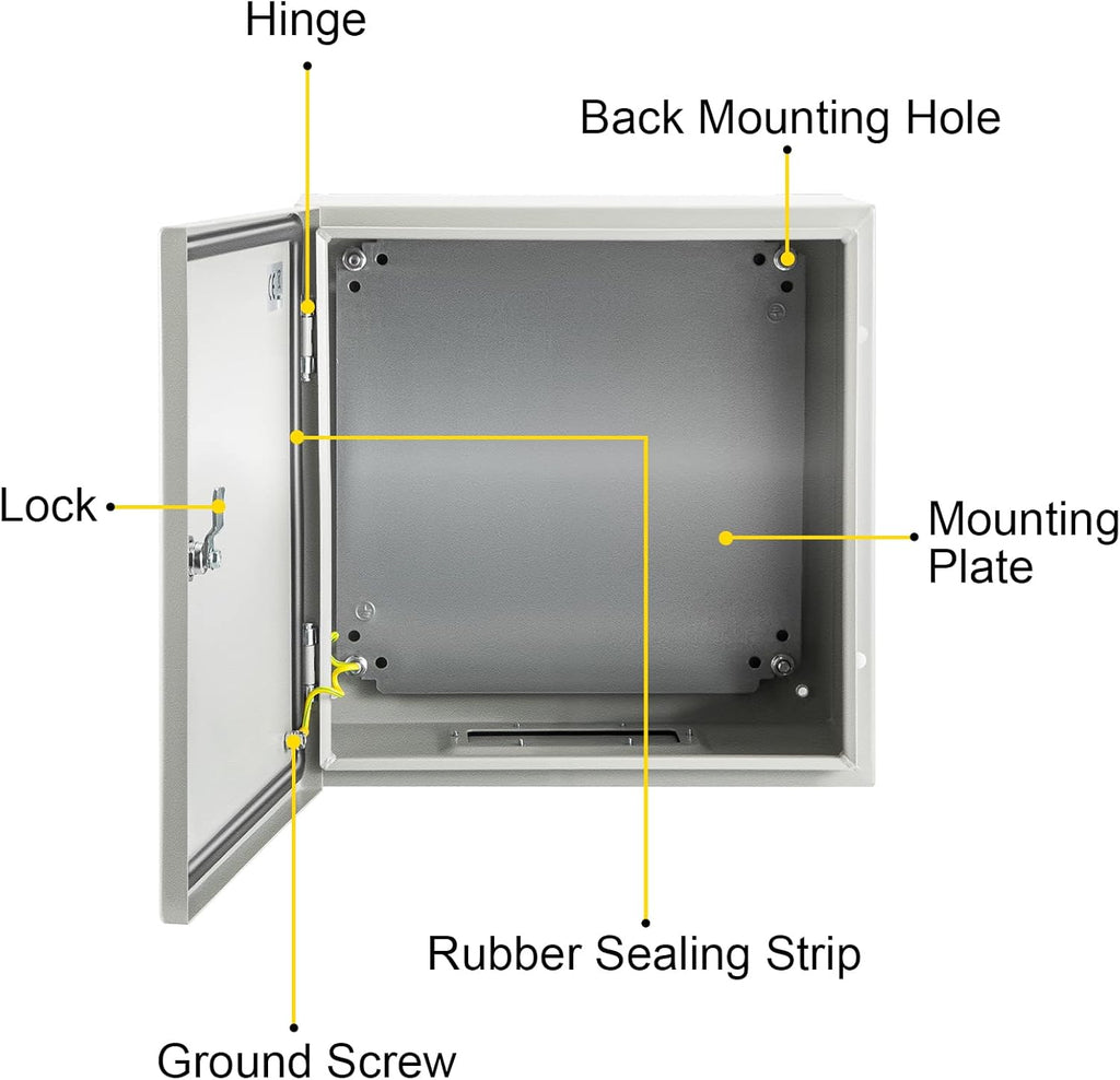 12 x 12 x 8'' NEMA 4X Steel Electrical Enclosure E759