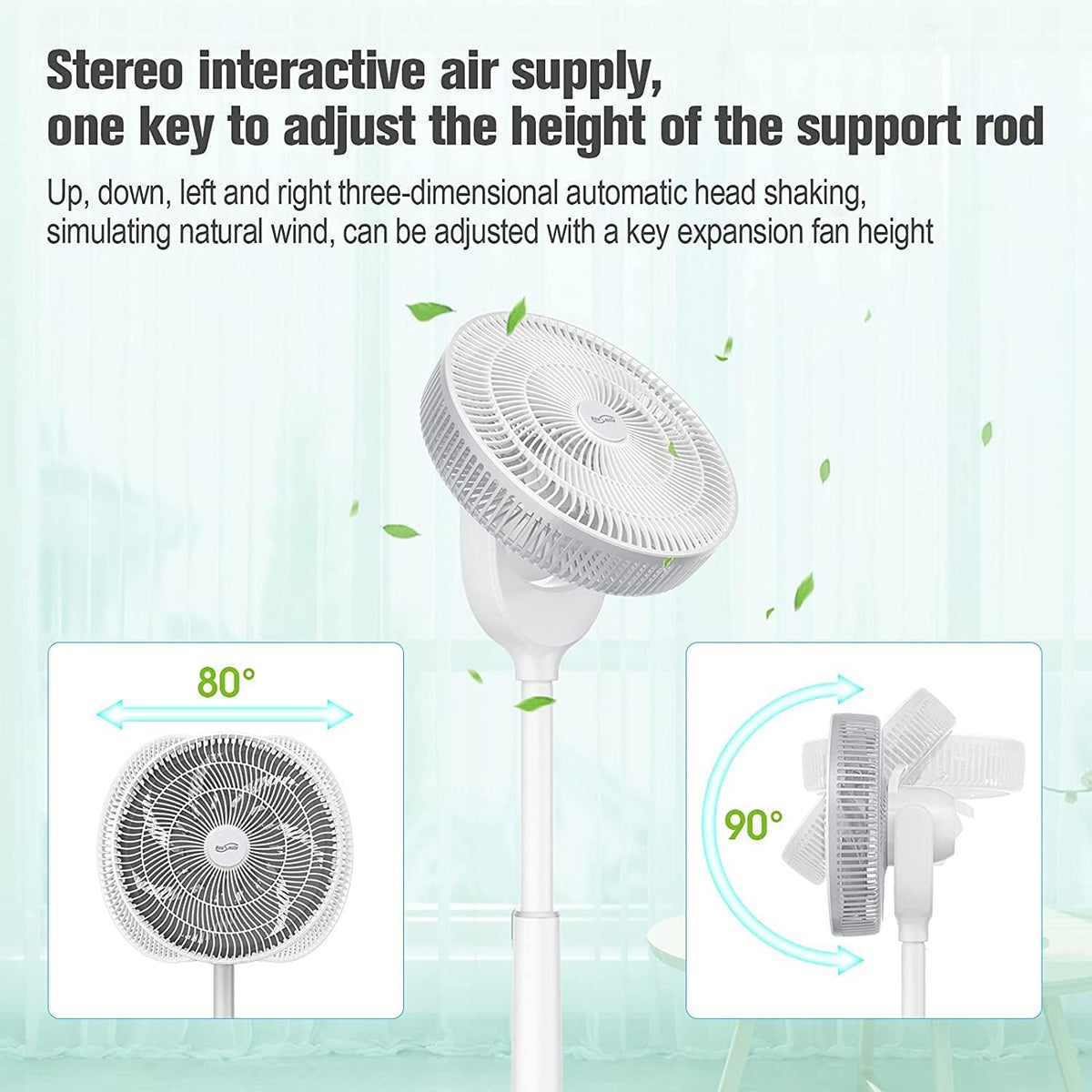 Adjustable Height Oscillating Pedestal Fan with Remote M140456