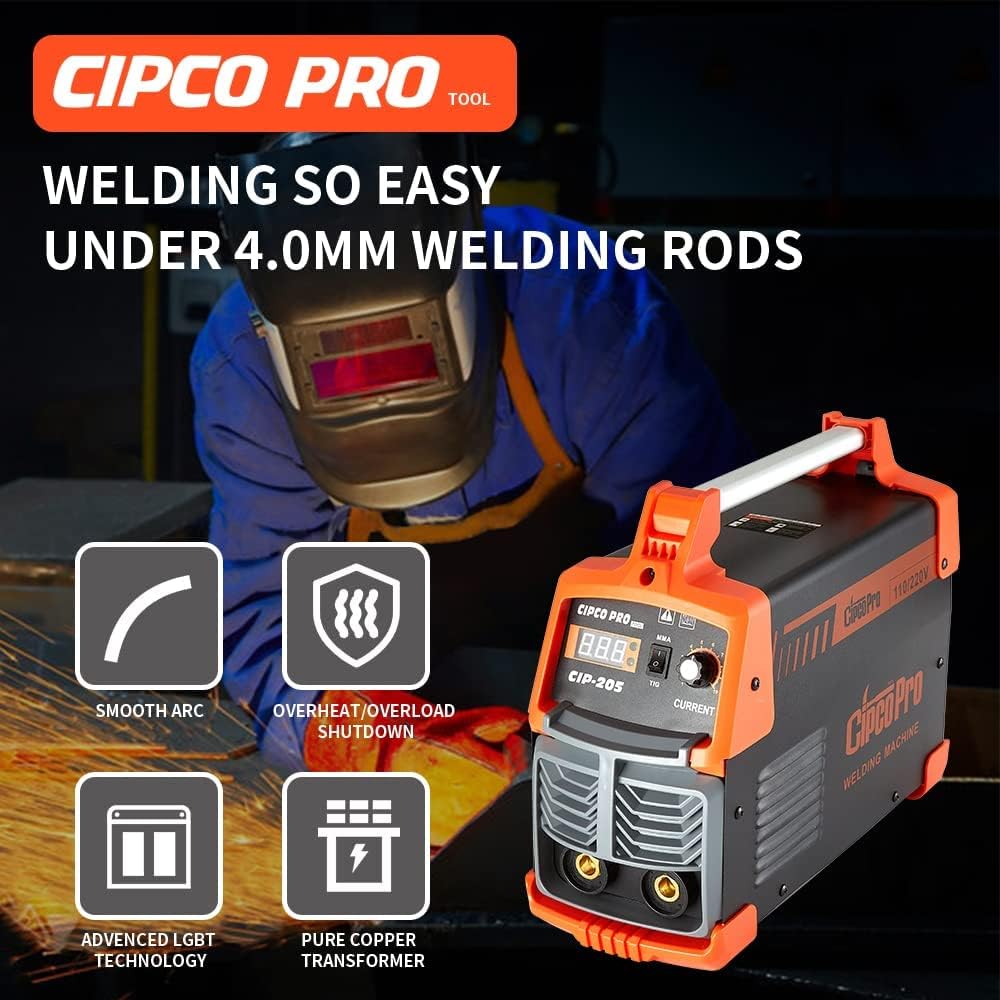 205Amp ARC Welder Digital Inverter IGBT Stick MMA Welder, 110/220V Dual Voltage Portable Welding Machine Z55969