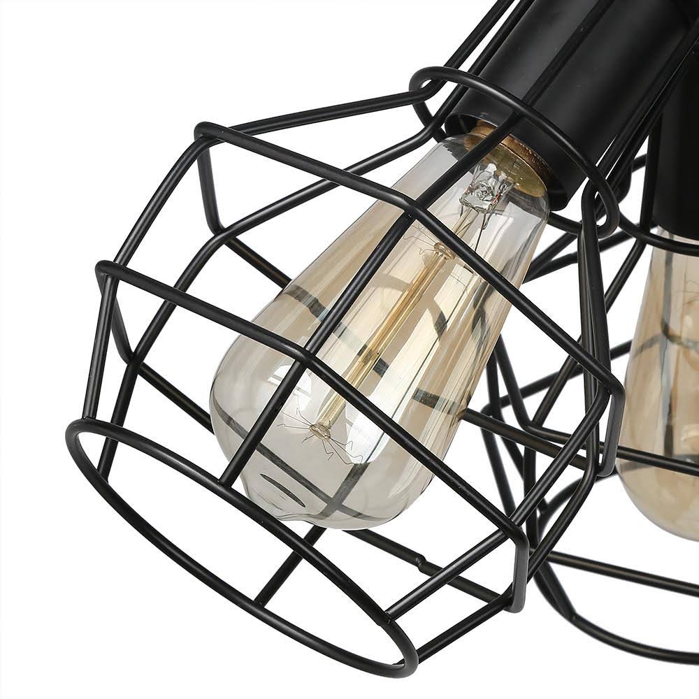 3-Light Wire Cage Flush Mount Ceiling Light Y387608