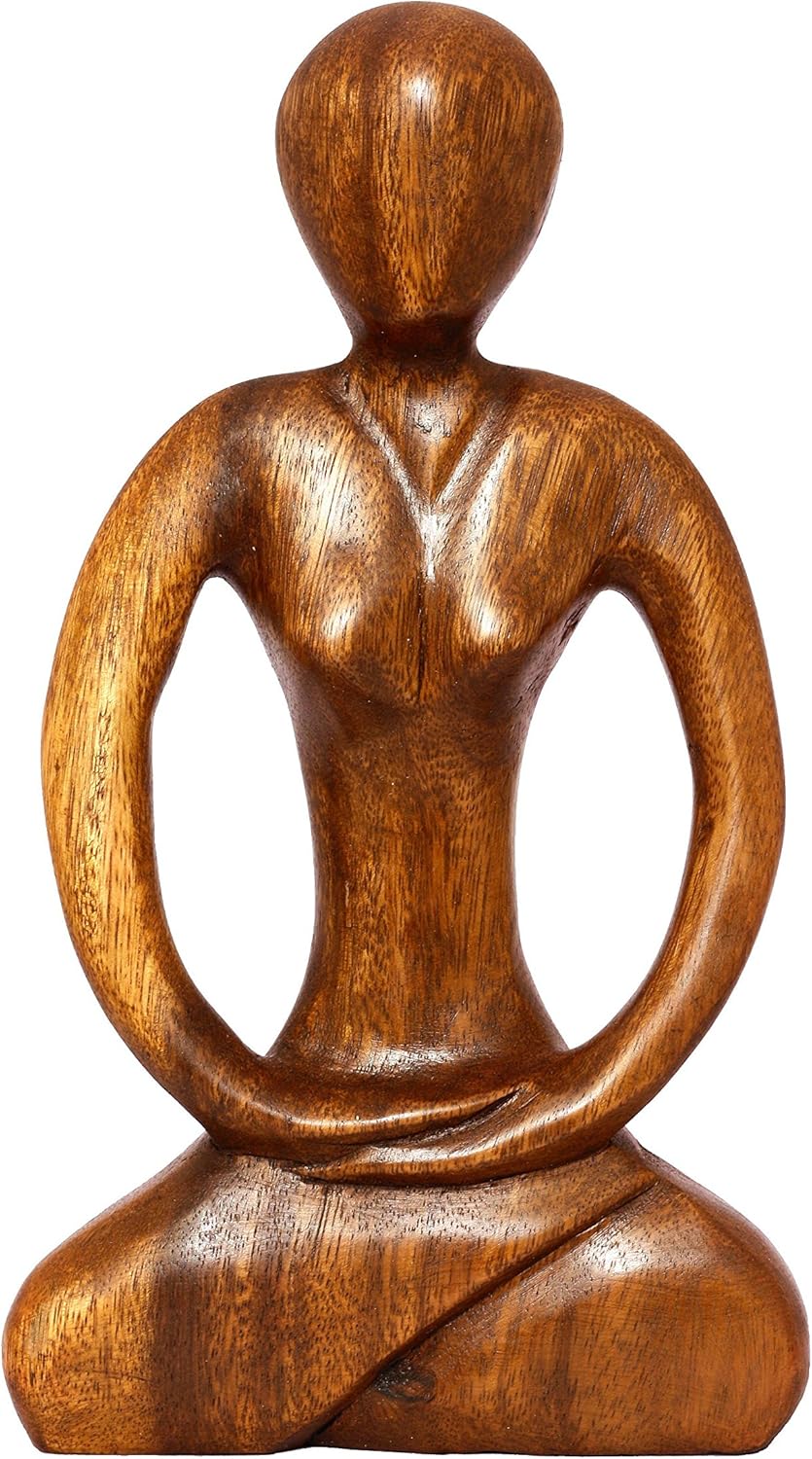 Wooden Handmade Abstract Yoga Sculpture Q346383