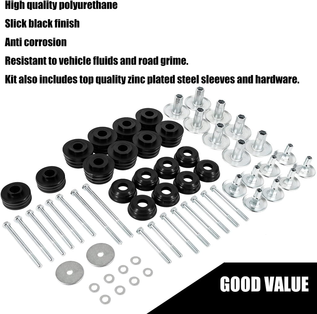 Ford Body Mount Bushing Kit with Steel Sleeves & Hardware H28566