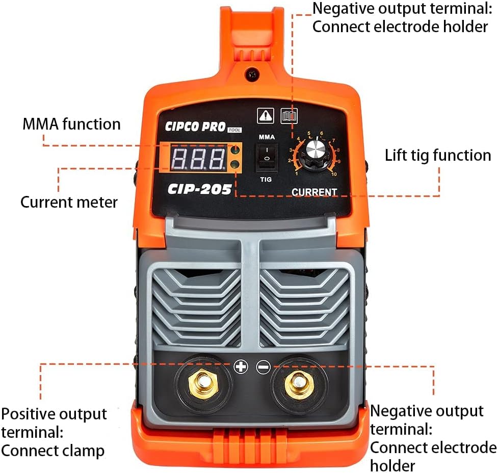 205Amp ARC Welder Digital Inverter IGBT Stick MMA Welder, 110/220V Dual Voltage Portable Welding Machine Z55969