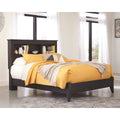 Dark Brown Queen Bookcase Panel Bed E65546