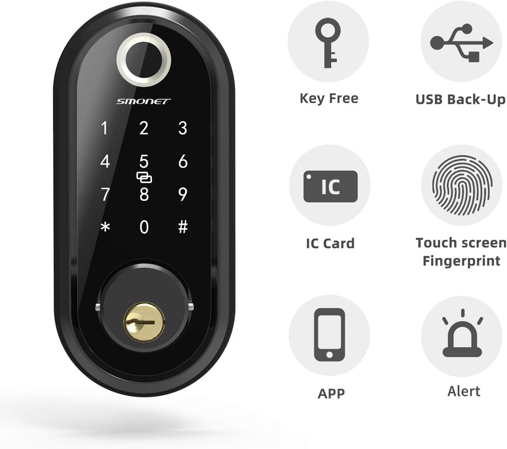 Keyless Entry Deadbolt Door Lock with Fingerprint Touchscreen Keypad U739519