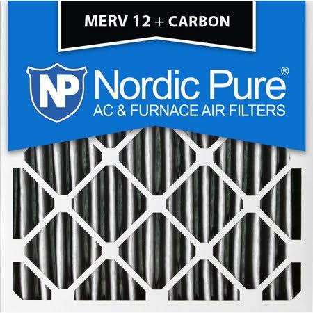18x18x1 Pleated MERV 12 Carbon Air Filters Qty 12 B4509