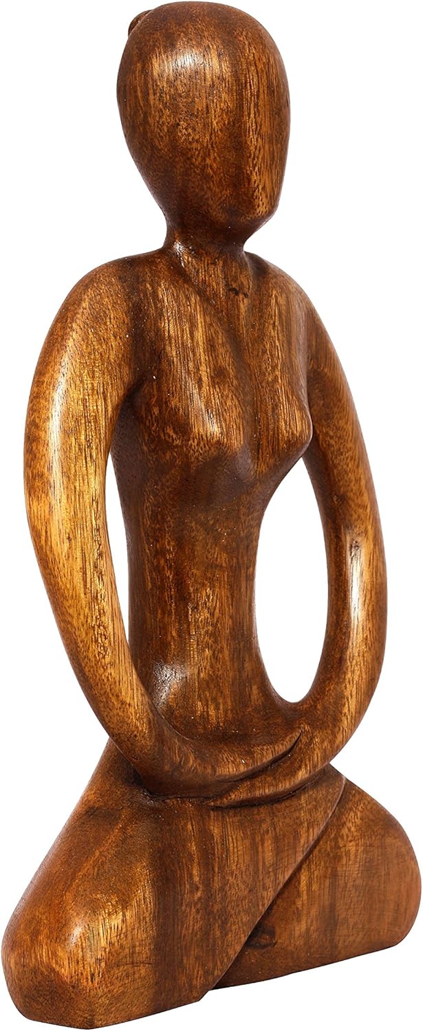 Wooden Handmade Abstract Yoga Sculpture Q346383