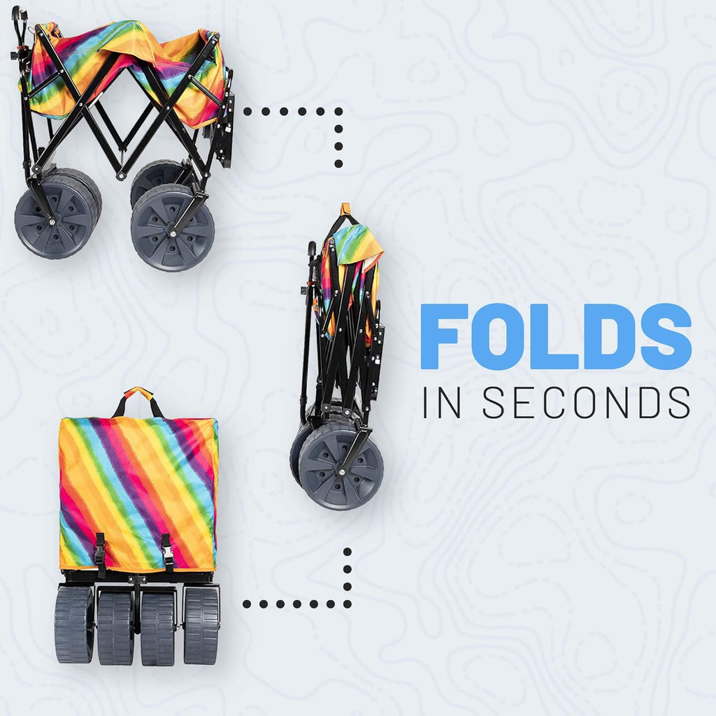 Collapsible Outdoor Folding Wagon with Side Table R310