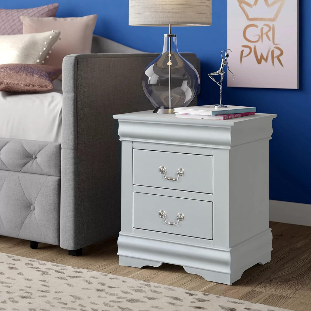 2 Drawer Cherry Wooden Nightstand Z15183