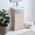 18 inch Gray Wood Grain Bathroom Vanity with Ceramic Sink L1278