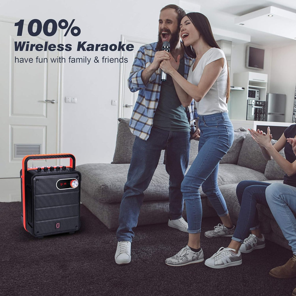 Portable Bluetooth Karaoke Machine PA Speaker System with Microphone A48648