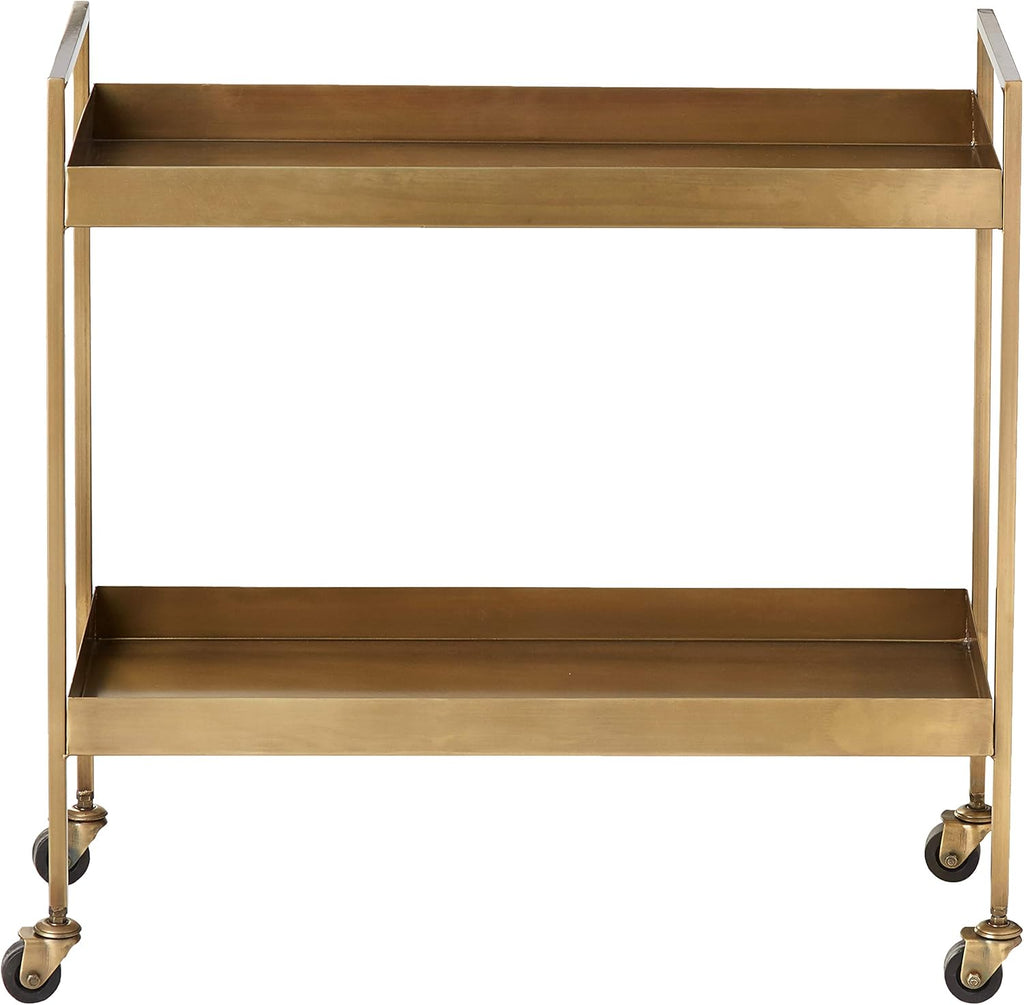 Metal 2-Tier Bar Cart on Caster Wheels E194