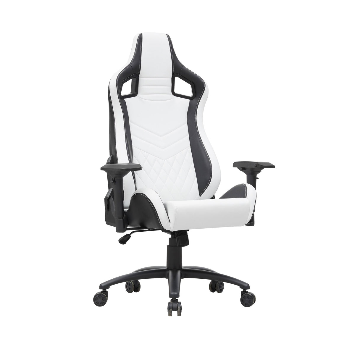 White Vegan Leather Reclining Gaming Chair O8602