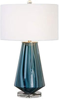 Teal Gray Glass Table Lamp D25499