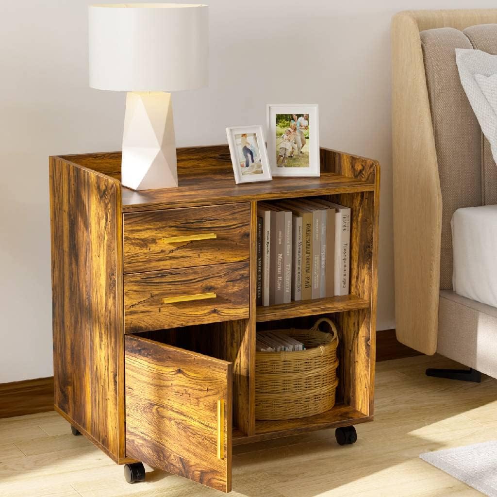 Wood File Cabinet with Storage and Drawers R654483