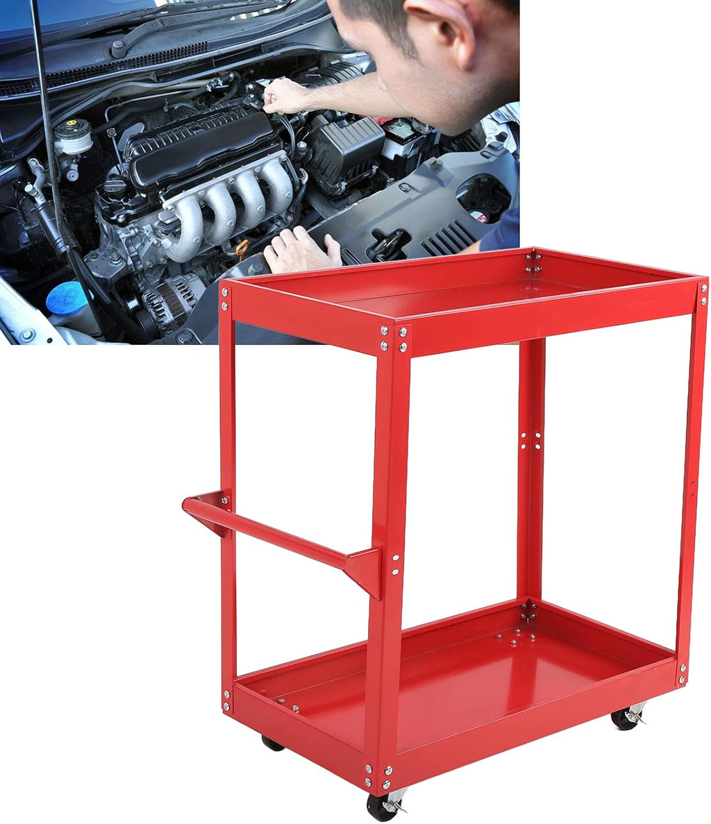 Utility Cart 2-Tray Rolling Storage Trolley X17657