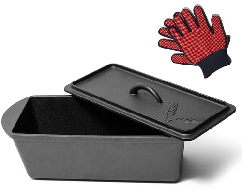 Pre-Seasoned Cast Iron Bread Loaf Pan with Lid P566