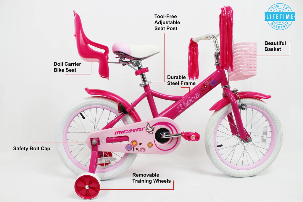 16 inch Kids Bike with Basket and Training Wheels M990