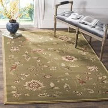 Green Multi Floral Border Area Rug 6'7" x 9'6" T858824