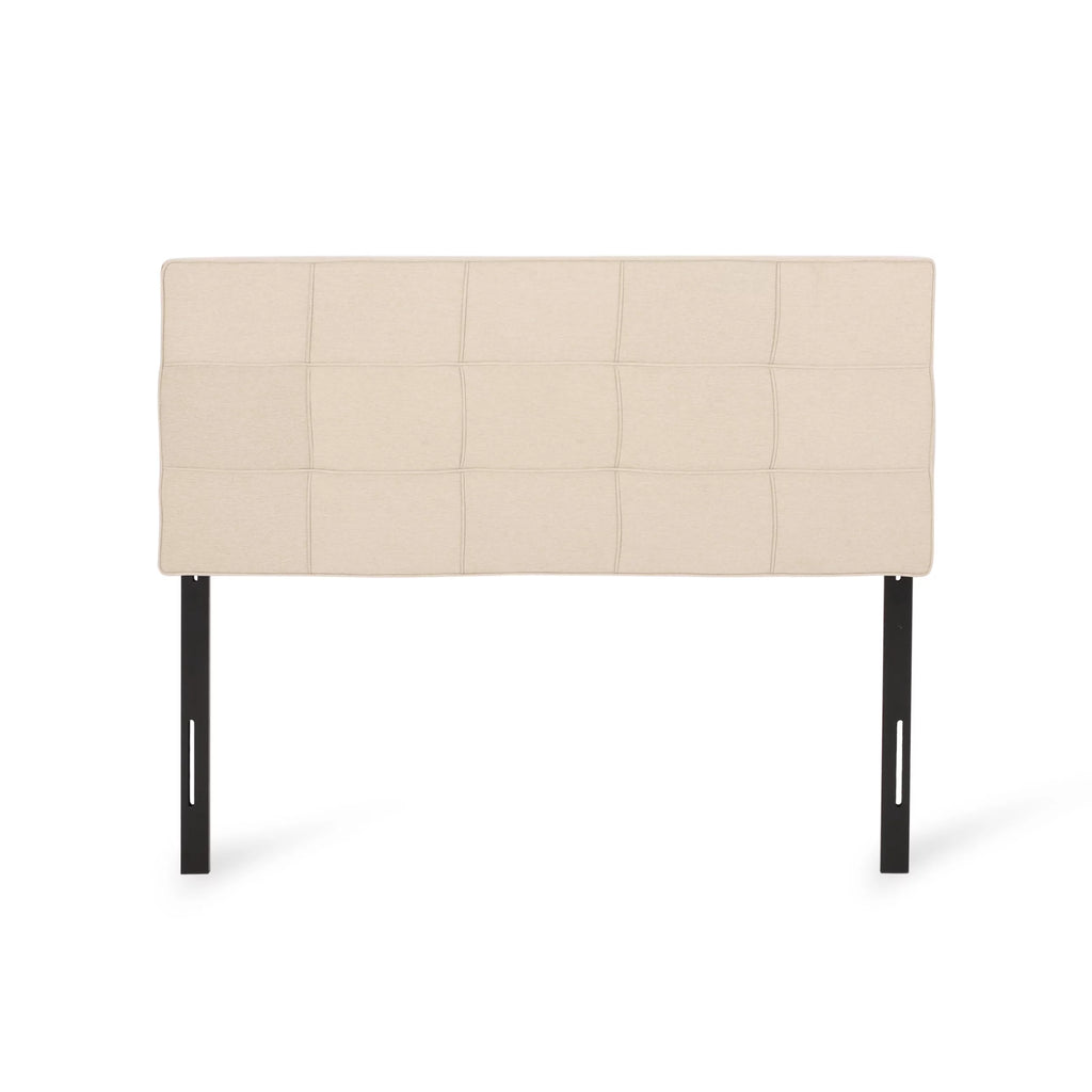 Beige Black Queen Full Upholstered Headboard O43518
