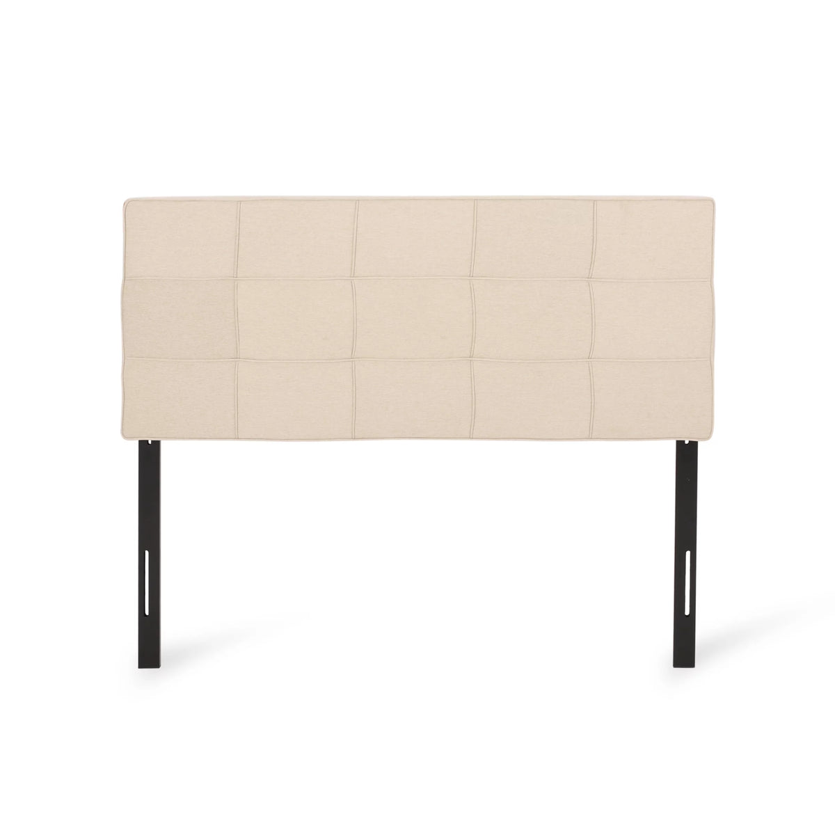 Beige Black Queen Full Upholstered Headboard O43518