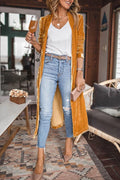 Solid Patchwork Cardigan Collar Outerwear A326220