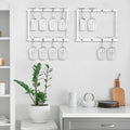 Set of 2 Wall Mounted Wood Wine Glass Rack S771293