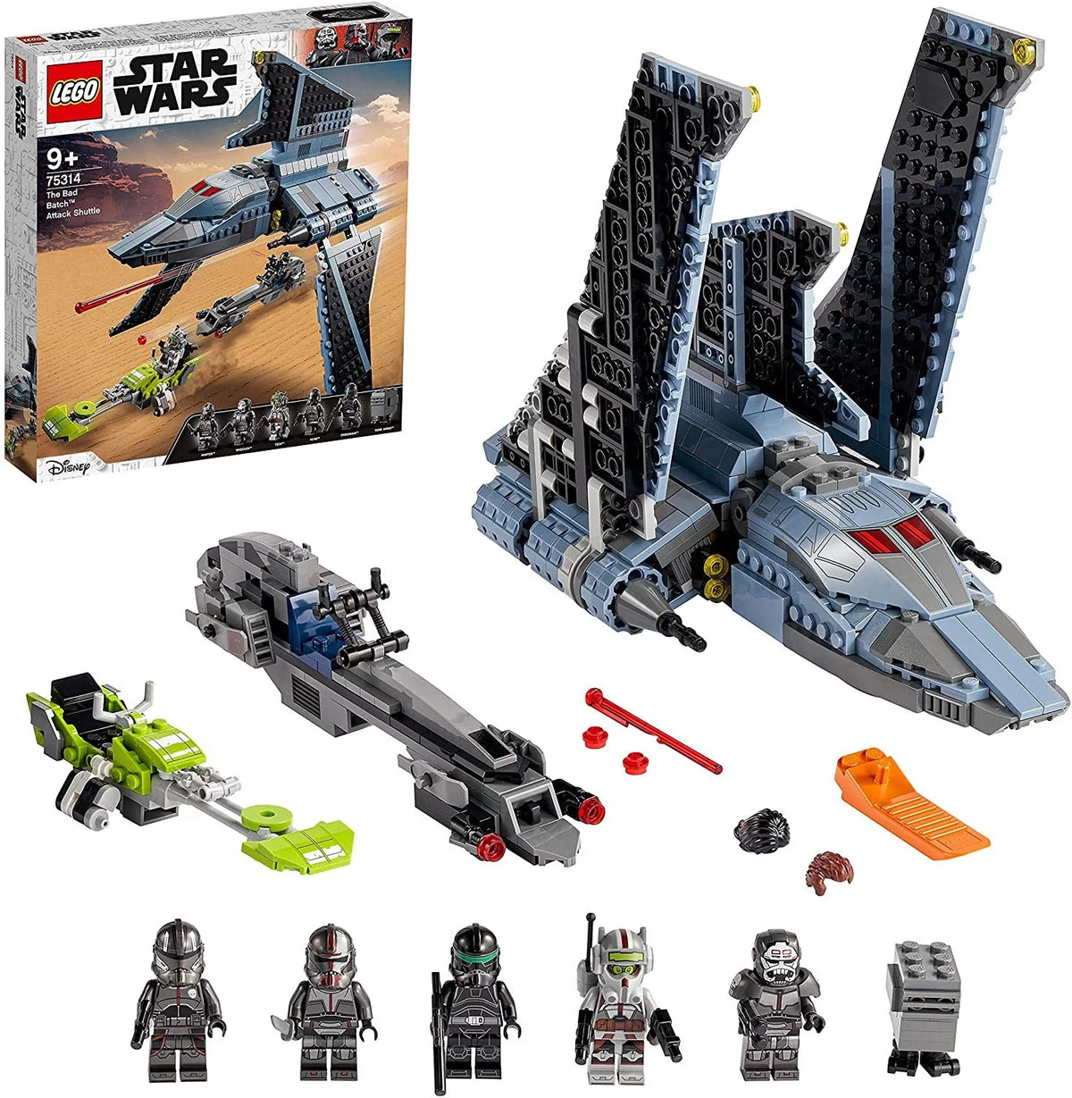 Star Wars Attack Shuttle Building Toy Set with 5 Clones Minifigures Z319693