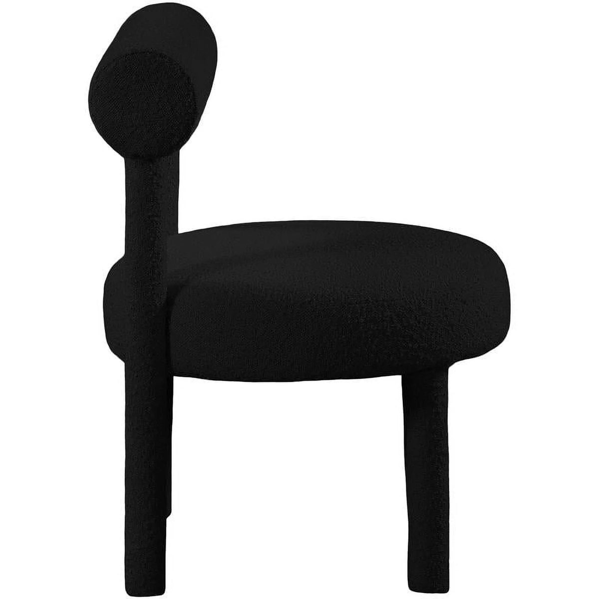 Black Boucle Fabric Accent Chair W4761