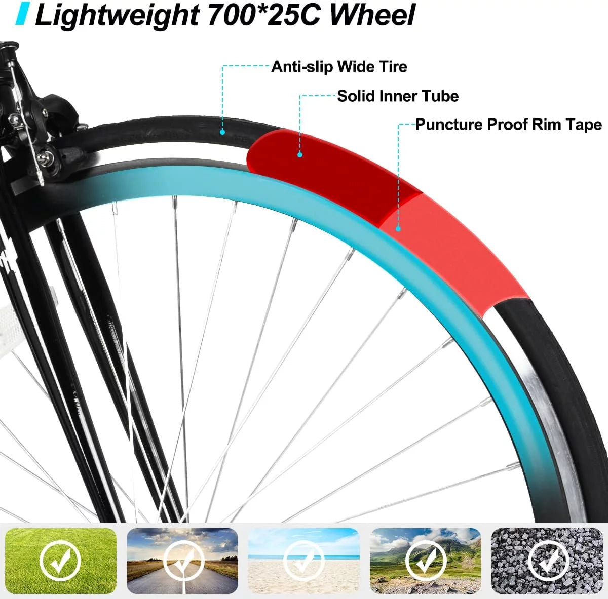 Single Speed Fixed Gear Bike with 700C Wheels I608599