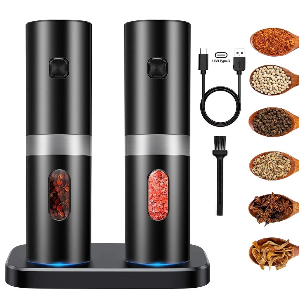 Electric Salt and Pepper Grinder Set 2 Pack Adjustable J351648