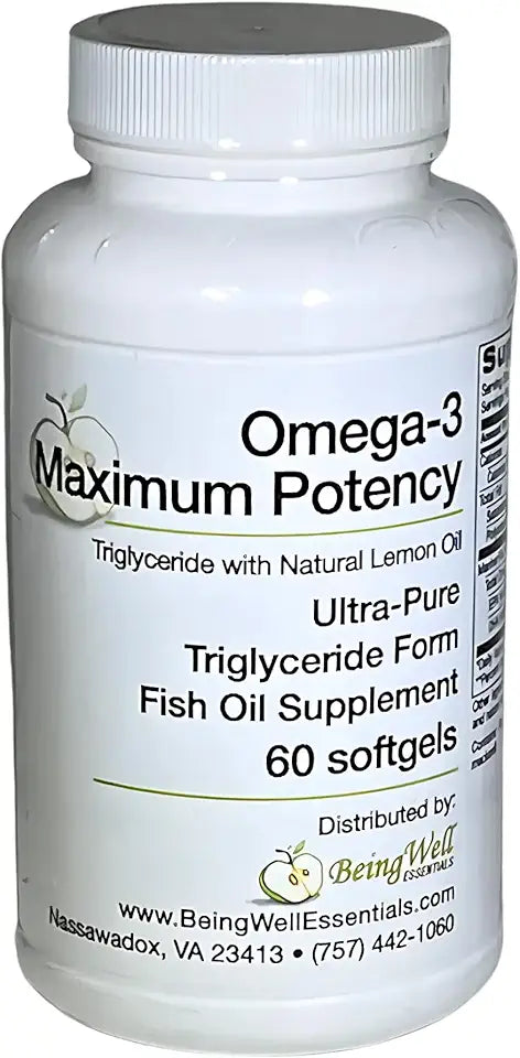 1,000 mg Omega-3 Fish Oil Supplement 60 Softgels R3433