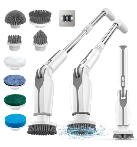 Electric Spin Scrubber with 8 Brush Heads and Long Handle M43630