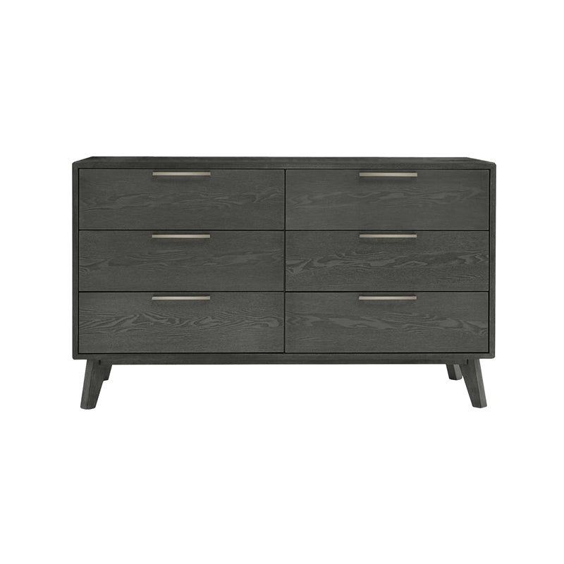 6 Drawer Wood & Stainless Steel Dresser A5480