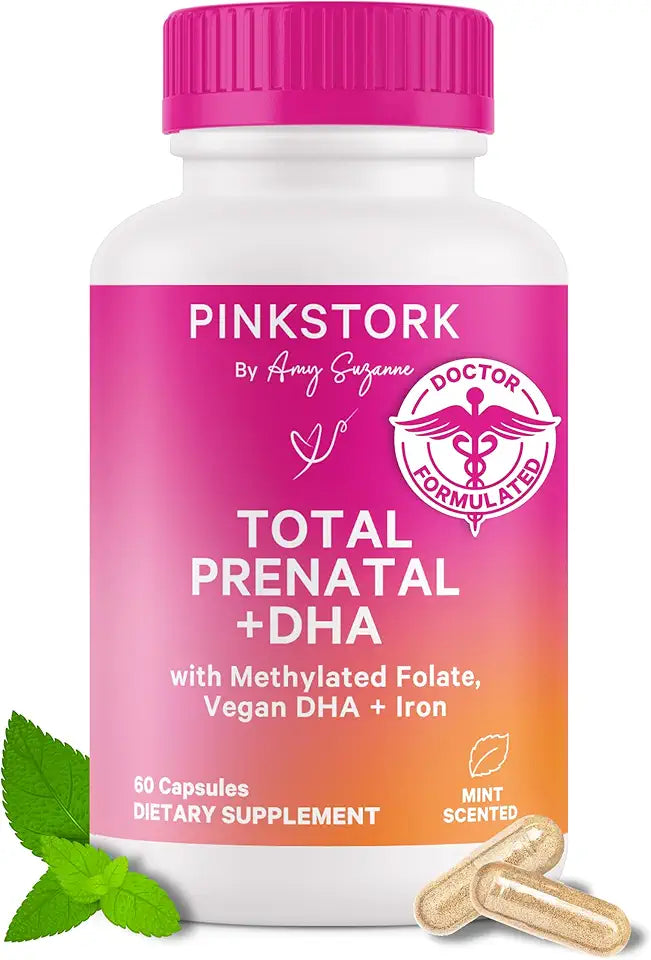 Prenatal Vitamins with DHA Folate Iron Choline Vitamin B12, 60 Capsules S51671