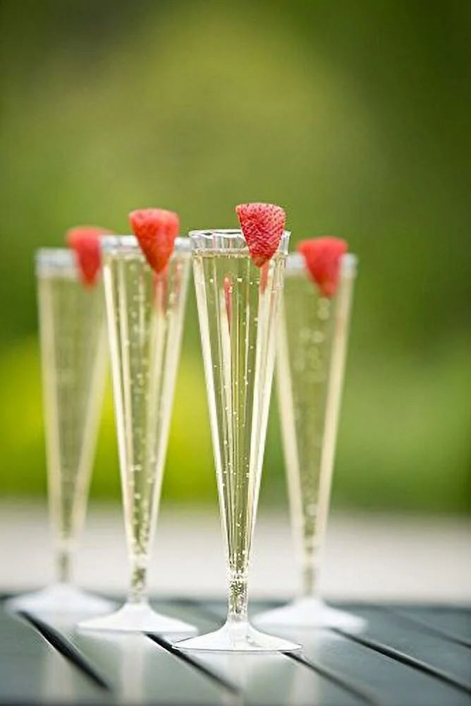 Clear 5 oz Hard Plastic Champagne Flutes C775184