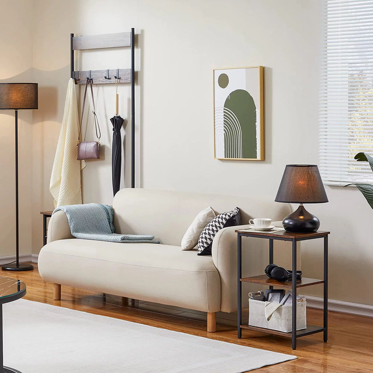 3-Tier End Table with Storage Shelf V9098