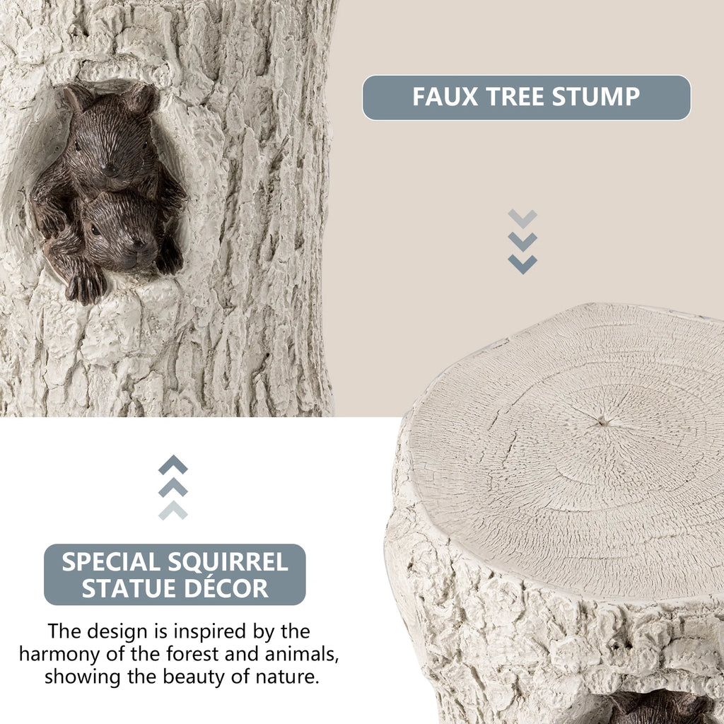 Hand-Painted Wood Stump Stool L91292