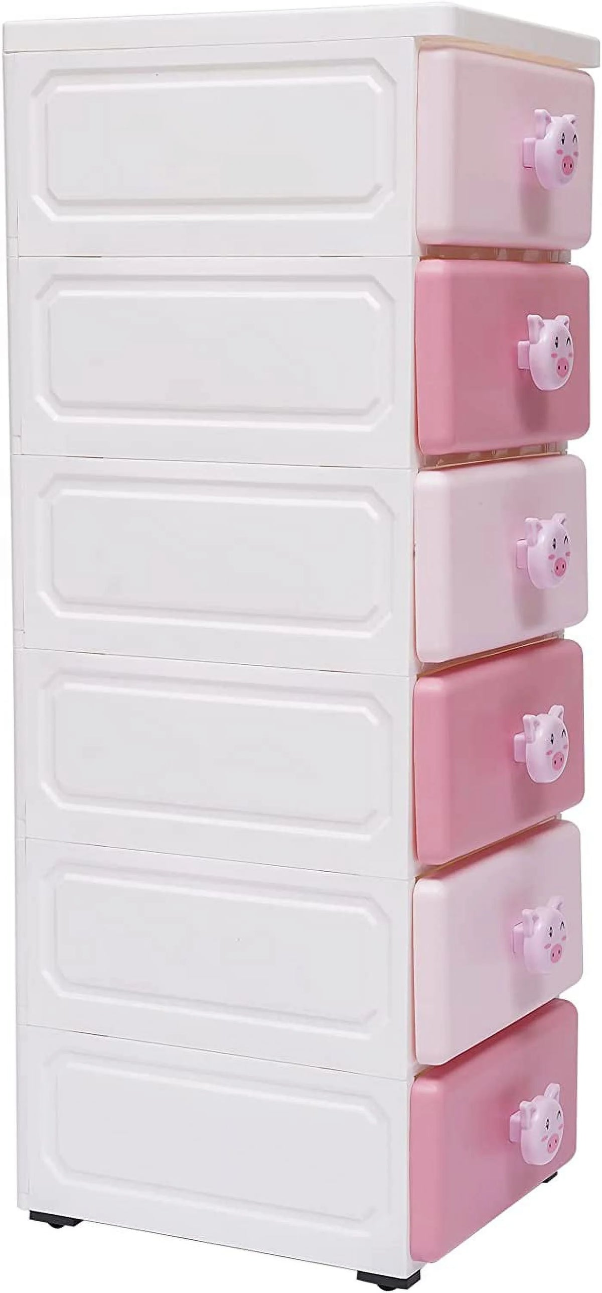 Pink 6 Drawer Plastic Dresser Y6768