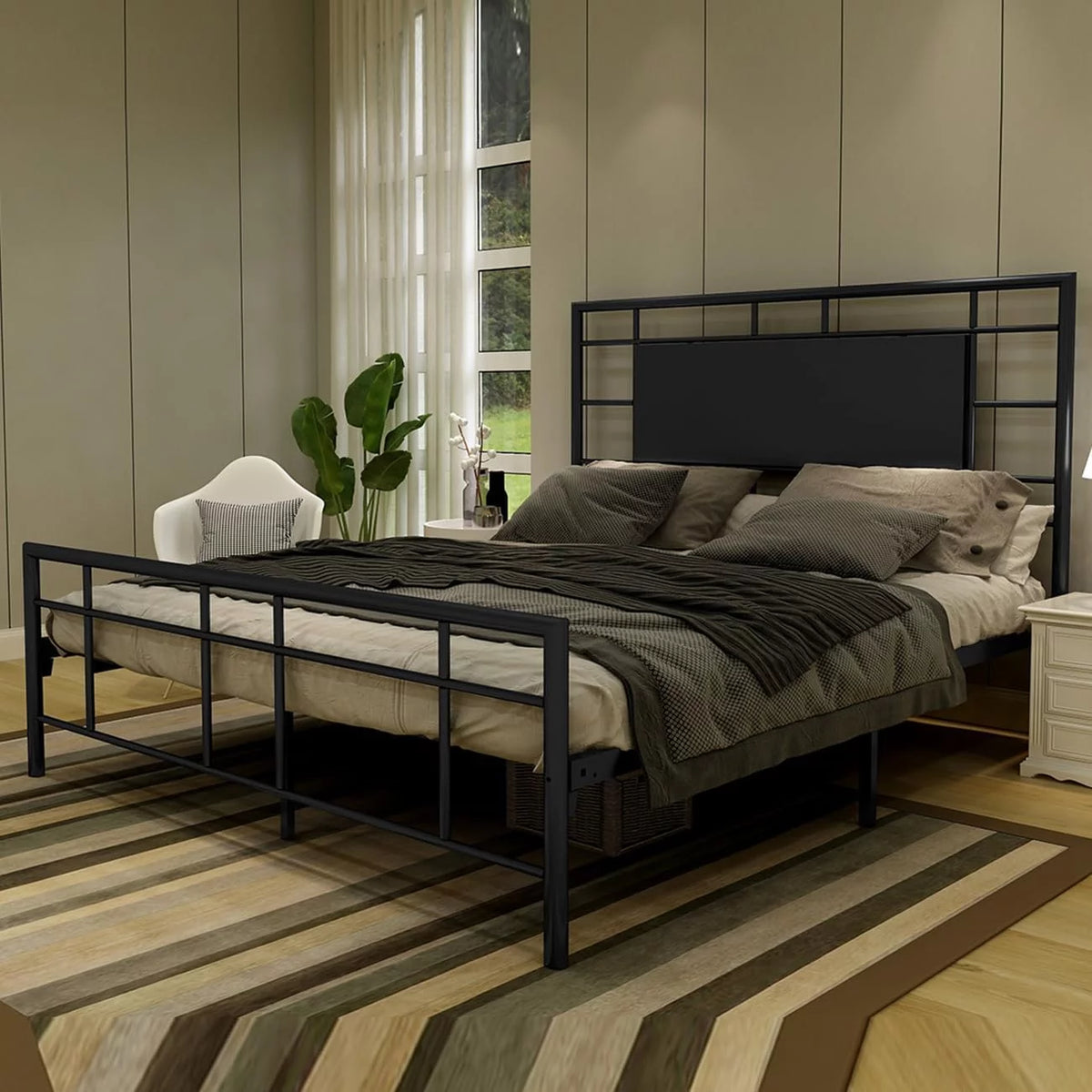 Full Size Gold Metal Platform Bed Frame K44126