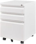 Black 3-Drawer Mobile File Cabinet with Lock V206
